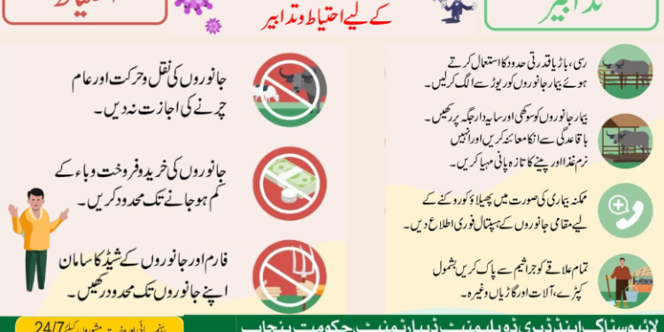 منہ کھر کی بیماری لا پھیلاو روکنے کے لیے محکمہ لائیو سٹاک متحرک