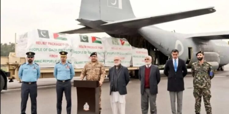 پاکستان کی جانب سے غزہ متاثرین کیلئے امدادی کھیپ روانہ کردی گئی