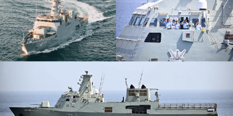 پاک بحریہ کے جہاز حنین کا عمان کا دورہ، مشقوں میں حصہ لیا