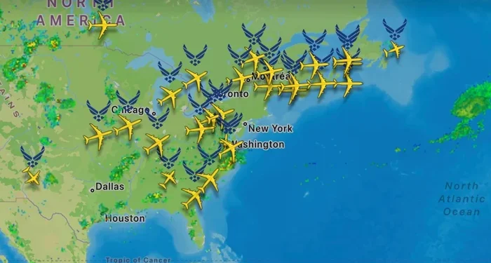 ایک ساتھ پرواز کرنیوالے امریکی فضائیہ کے 30 طیاروں کی یورپ کی مختلف ائیر بیسز پر لینڈنگ