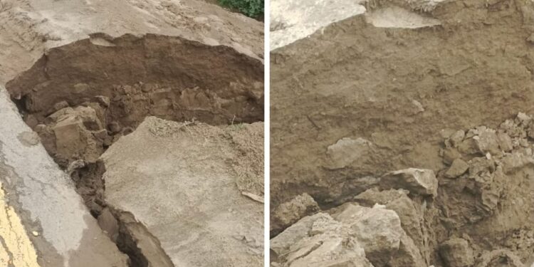 مون سون کی بارشوں کے باعث لنک روڈز کے کناروں پر گہرے گڑھے حادثات کا سبب بننے لگے