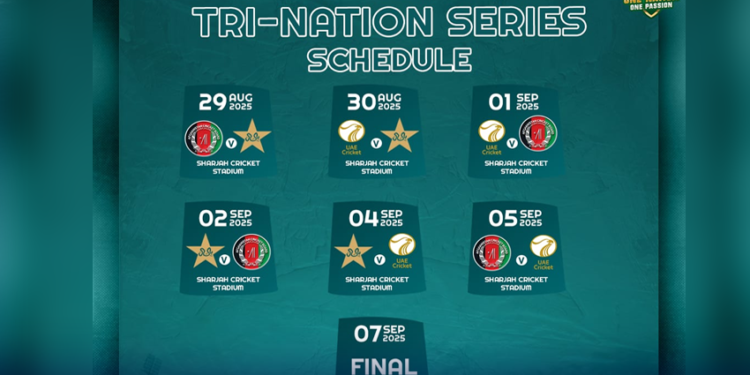 پاکستان، افغانستان اور یو اے ای کی تین ملکی سیریز کا شیڈول جاری