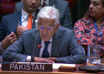 سلامتی کونسل میں خواجہ آصف کے پیچھے بیٹھی خاتون کون؟ وزیر دفاع کے بیان پر وزارت خارجہ کی وضاحت