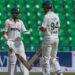 پہلے ٹیسٹ کا دوسرا روز: پاکستان کی پہلی اننگز میں بیٹنگ جاری، ایک ہی اوور میں 3 وکٹیں گرگئیں