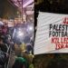 انگلینڈ اور اسرائیلی کلب کے درمیان فٹبال میچ، اسٹیڈیم کے باہر فلسطین کے حق میں بڑا احتجاج