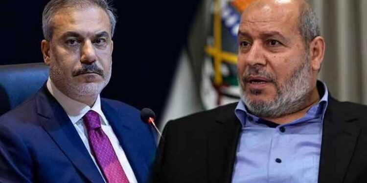 ترکیہ کے وزیر خارجہ حاقان فدان سے حماس کے سربراہ خلیل الحیہ کی استنبول میں ملاقات