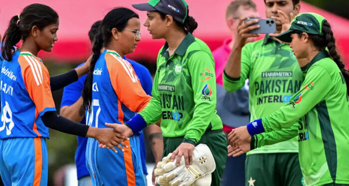 بلائنڈکرکٹ ورلڈکپ/پاک بھارت ویمن کرکٹرزکامیچ کے بعد ہاتھ ملاکر اسپورٹس مین اسپرٹ کا مظاہرہ